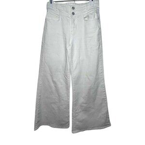 Frame Le Palazzo Crop Jeans Women's Size 26 White Wide Leg Flare